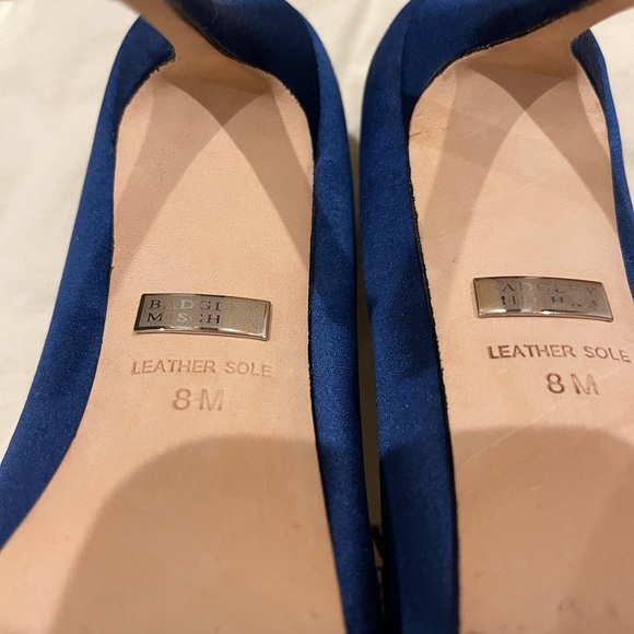 BADGLEY MISCHKA Jeannie Navy Satin platform pumps - Picture 10 of 11